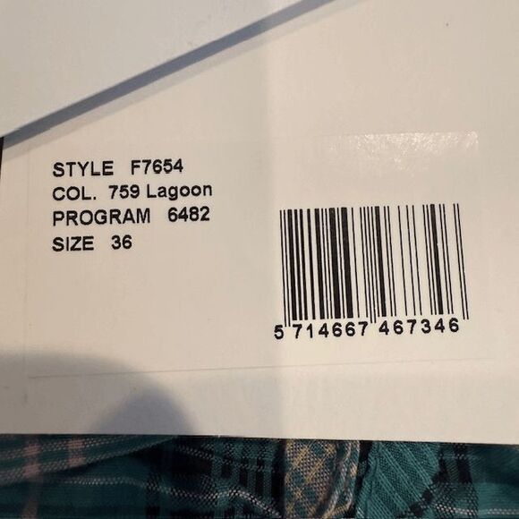 NWT GANNI Checked Seersucker Midi Dress in Lagoon Green Purple Size Small (36) - Picture 12 of 16